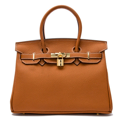 Women's First Layer Cowhide Genuine Leather Portable Handbags