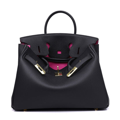 Women's First Layer Cowhide Genuine Leather Portable Handbags