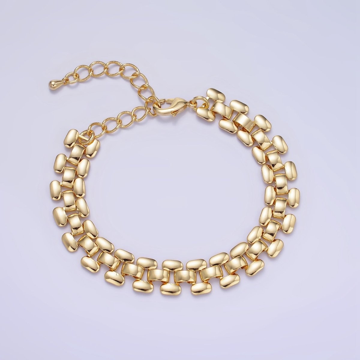 14K Gold Filled 9.3mm Panther Chain Bracelet w. Extender | WA-2475