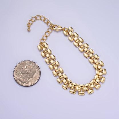 14K Gold Filled 9.3mm Panther Chain Bracelet w. Extender | WA-2475