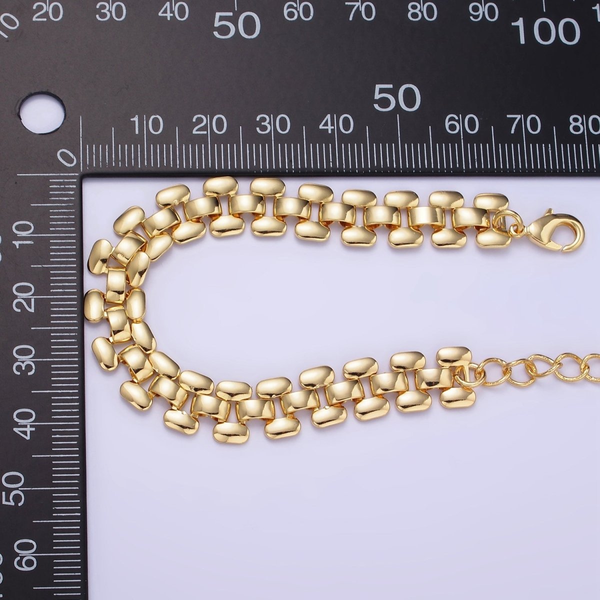 14K Gold Filled 9.3mm Panther Chain Bracelet w. Extender | WA-2475
