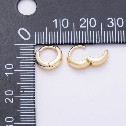 16K Gold Filled 10mm Dome Minimalist Huggie Hoop | Earrings-00701