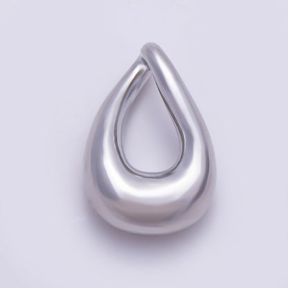 16K Gold Filled 17.7mm Minimalist Chubby Teardrop Pendant Findings in Gold & Silver | Findings-00421 Findings-00422