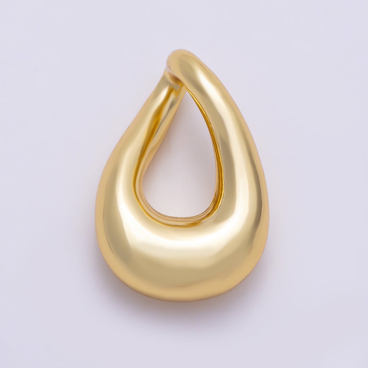 16K Gold Filled 17.7mm Minimalist Chubby Teardrop Pendant Findings in Gold & Silver | Findings-00421 Findings-00422