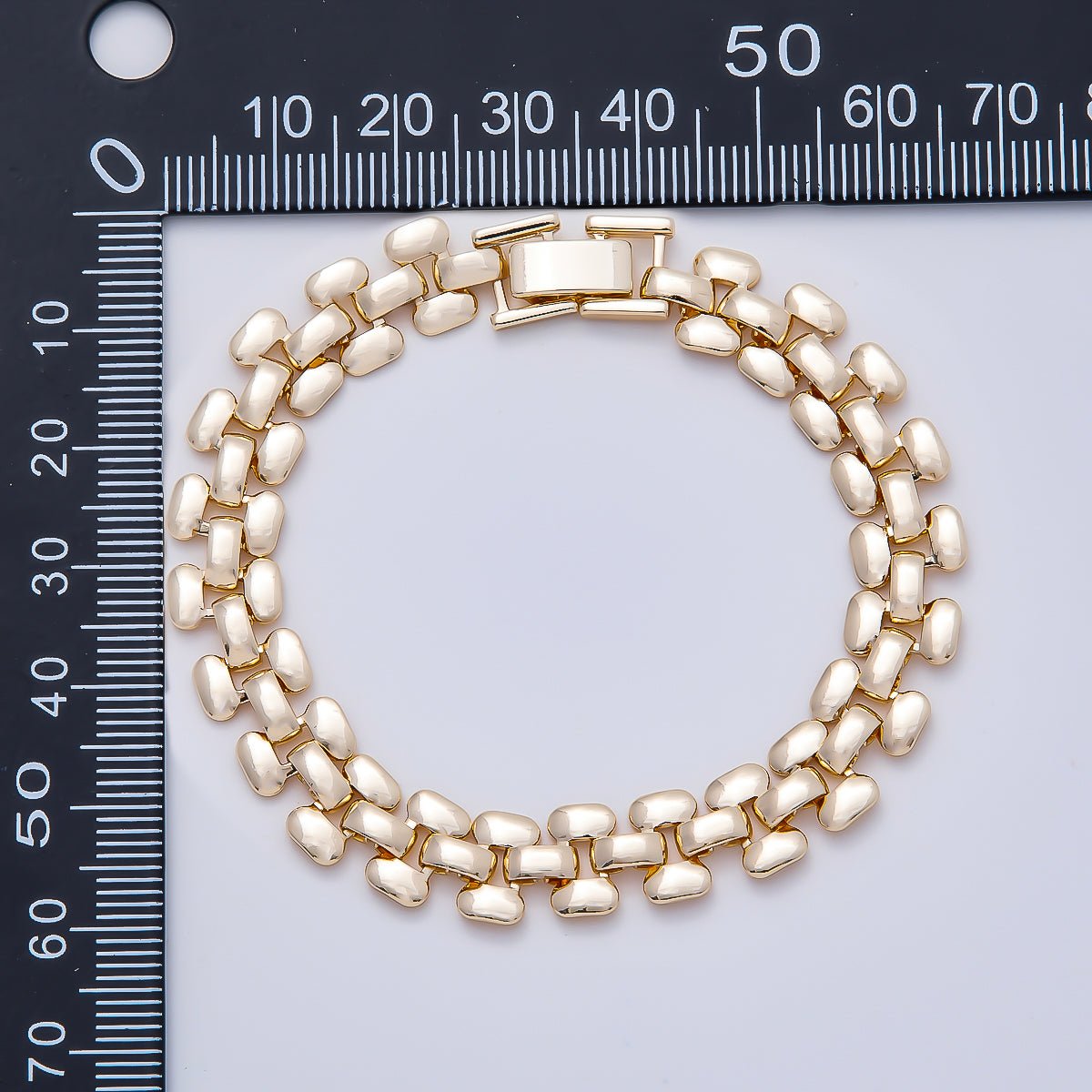 16K Gold Filled 9mm Minimalist Panther Chain Statement 7 Inch Bracelet | WA-04630