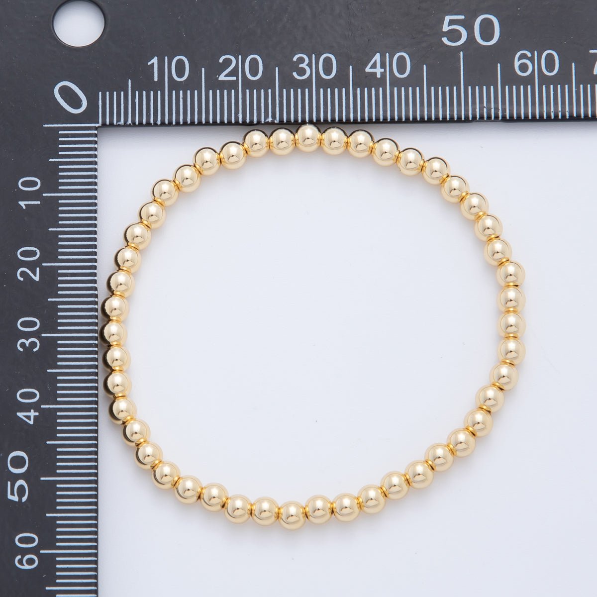 18K Gold Filled 4mm Minimalist Round Ball Stretch Bracelet | WA-03948