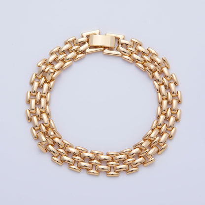 18K Gold Filled Minimalist Panther Chain Bracelet | WA-3947