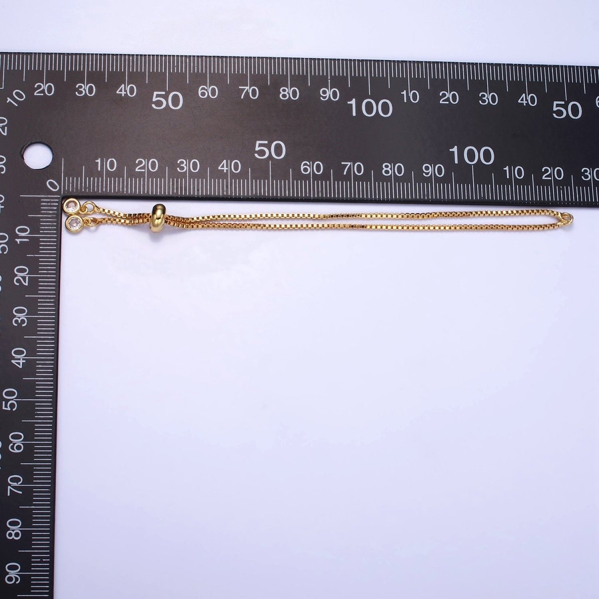 24K Gold Filled 5 Inch Box Chain Bracelet Slider Findings | L525
