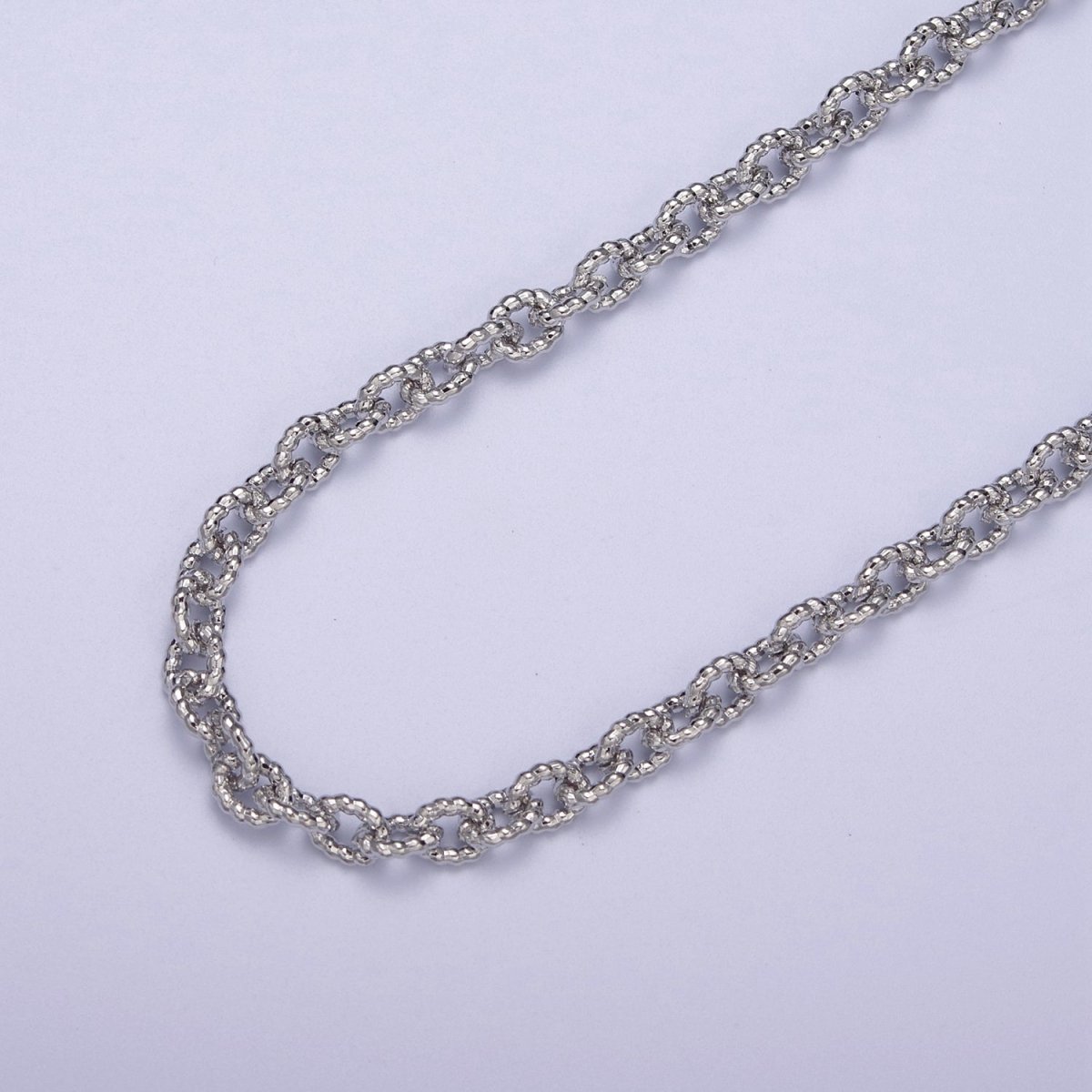 24K Gold Filled Textured Cable Chain, 6.5X5mm Unfinished Unique Chain in Gold & Silver For Jewelry Making | ROLL-668, ROLL-669 Clearance Pricing