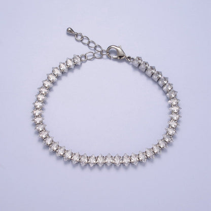 7" Marquise Tennis Chain Bracelet | WA-905
