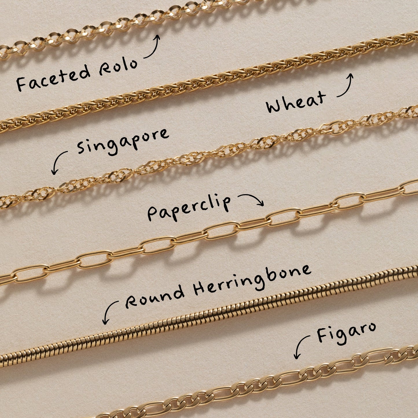 Round Herringbone Charm & Layering Necklace
